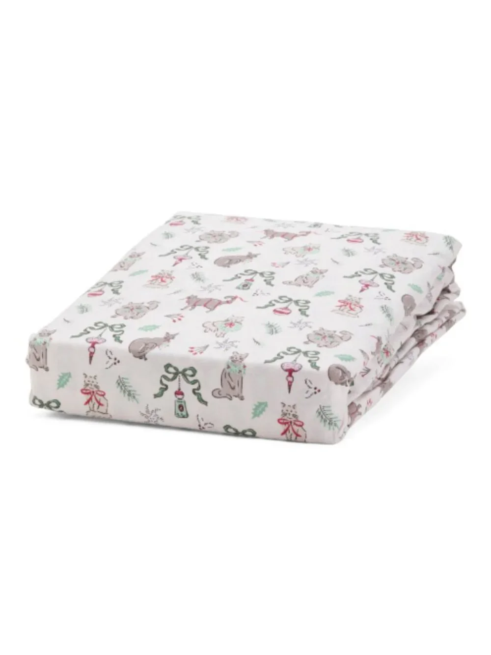 ENVOGUE Christmas Cats Vintage Bows Queen Sheet Set (4 Piece Set) - NIP